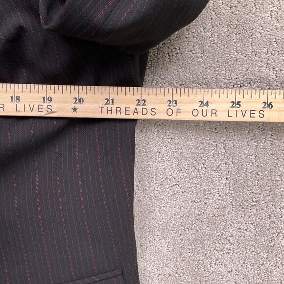 Amanda Smith Jacket Tank Women 14W Black Red Pinstripe 2pc Career Retro VTG - Picture 10 of 15